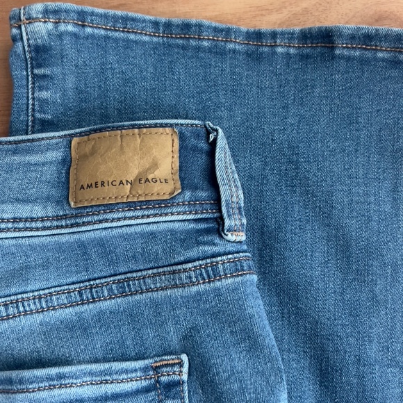 American Eagle Kick Boot wide leg flare jeans women's 8 regular medium wash blue - Picture 6 of 7